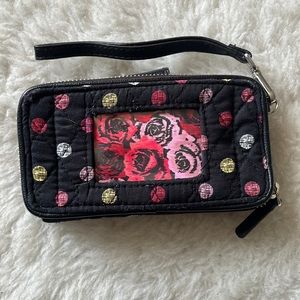 Vera Bradley Havana Dots pattern wristlet phone case wallet